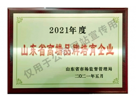 2021-年度山東省-高端品牌培育企業